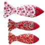 ocijf179 Cat Toy Fish Shape Catnip Pillow Cats Scratch Bite Chewing Doll Pets Interactive Toy - DarkRed