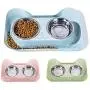 UUME Pets Cute Pet Products Stainless Steel Double Bowl Cat Supplies Feeder Dog Bowls Cat Bowls Bowls(Blue) UUME Pets Cute Pet Products Stainless Steel Double Bowl Cat Supplies Feeder Dog Bowls Cat Bowls Bowls(Blue)