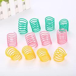 iSmarten Pet Wide Plastic Colorful Springs Cat Toys for Cat Kitten Pets (Random Color) (10pcs)