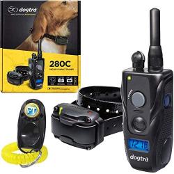 Dogtra 280C 1-Dog Remote Training Collar - 1/2 Mile Range, Waterproof, Rechargeable, Static, Vibration - Includes PetsTEK Dog Training Clicker