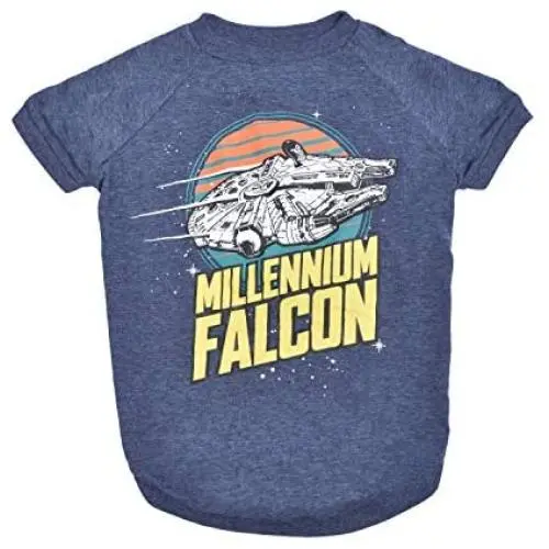 Star Wars for Pets Millennium Falcon Dog Tee | Star Wars Dog Shirt for Small Dogs | Size Small | Soft, Cute, and Comfortable Dog Clothing and Apparel, Available in Multiple Sizes