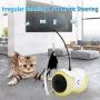 Magkay Interactive Cat Toys for Indoor Cats, USB Charging Auto/Remote Mode Timed with Colorful Led Wheels 6 Feathers Kitty Gadget Electronic Moving Cat Toys