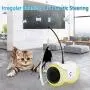 Magkay Interactive Cat Toys for Indoor Cats, USB Charging Auto/Remote Mode Timed with Colorful Led Wheels 6 Feathers Kitty Gadget Electronic Moving Cat Toys