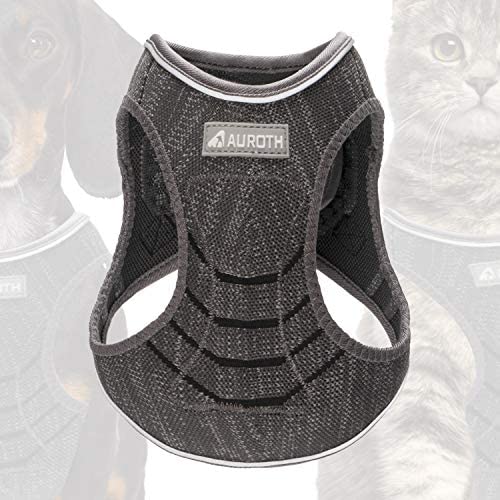 Auroth Step-in Dog Harness Cat Harness Walking Escape Proof Vest Harness for Kitten Puppy Breathable Soft Mesh Padded Dog Harness Reflective Pet Harness for Small Medium Dog