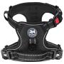 PoyPet No Pull Dog Harness, [Release on Neck] Reflective Adjustable No Choke Pet Vest with Front & Back 2 Leash Attachments, Soft Control Training Handle for Small Medium Large Dogs