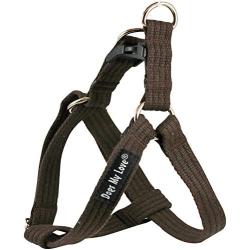 Cotton Web Adjustable Dog Step-in Harness 4 Sizes Brown