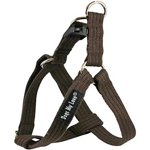 Cotton Web Adjustable Dog Step-in Harness 4 Sizes Brown