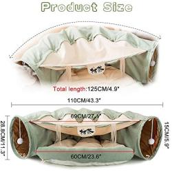 Tylu Toy Foldable Cat Tunnel Cat Aisle Cat Bed Spring and Summer Machine Washable Waterproof Bottom Warming 2 in 1 Foldable Cave House Shape Nest Pet Sleeping Bed for Dogs & Cats