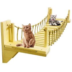 PLAFUETO Wall-Mounted Cat Bridge with 2 Fixed Brackets Cat Perch Cat Mod Cat Condo Kitty Activity Furniture Cat Climber Tree Tower Cat Cloud Shelf Board