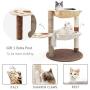 Cat Post and Scratcher Tree - Cat Tree Cradle Bed with Natural Sisal, Cat Scratching Post Tree With Hammock for Large Adult Cat, Cat Scratching Post Carpet Furniture, Cat Activity Trees for Indoor Cat