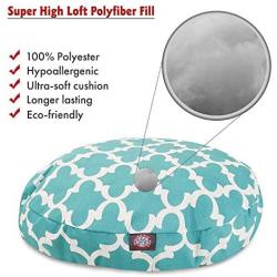 Teal Trellis Medium Round Indoor Outdoor Pet Dog Bed With Removable Washable Cover By Majestic Pet Products
