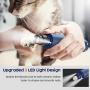 Croci Dog Nail Grinder with LED Light Quiet 15h Working Time - Professional 2-Speed Pet Nail Trimmer Electric Rechargeable Pet Nail Grinder Nail File for Large Medium Small Dogs and Cats