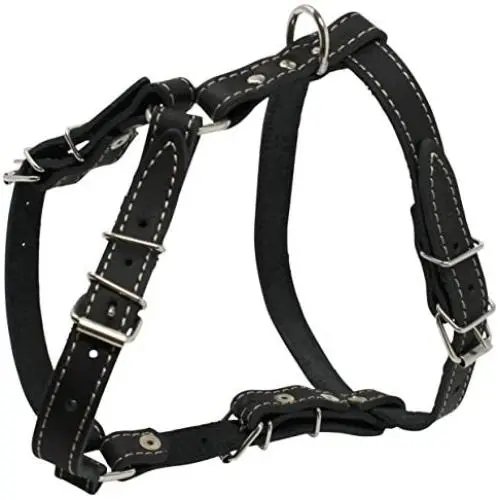 Real Leather Dog Walking Harness Medium Black, 21'' - 26'' Chest Real Leather Dog Walking Harness Medium Black, 21'' - 26'' Chest