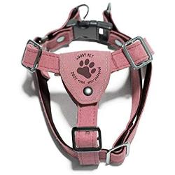 Gooby - Luxury Dog Harness, Small Dog Step-In Harness with Microsuede Straps and Three Point Adjustables