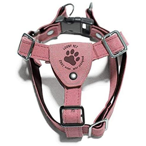 Gooby - Luxury Dog Harness, Small Dog Step-In Harness with Microsuede Straps and Three Point Adjustables