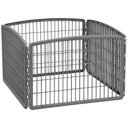 IRIS USA 24 Exercise 4-Panel Pet Playpen without Door, Dark Gray
