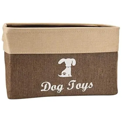 Brabtod Pet Toy and Accessory Storage Bin, Basket Bin Chest Organizer - Perfect for Dog Toys, Blankets, Leashes and Food