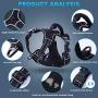 TAMOWA Dog Harness No Pull, Pet Harness with 2 Leash Clips, Adjustable Soft Padded Dog Vest and Reflective Breathable Oxford Soft Vest Easy Control Front Clip for Small Medium Large Dogs, Black, XXL