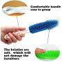 Pasuwisma 2 Pcs Silicone Car Pet Hair Remove Brush, Car and Auto Bedding Blankets Carpets Detailing Brush for Hair Removal, Pet Rubber Massage and Remover for Dog and Cat Hair, Blue and Green