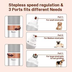 Nail Grinder Dog Cat Clippers, Function Upgraded Professional Stepless Speed Regulation Electric Rechargeable Pet Nail Trimmer Painless Paws Grooming & Smoothing for Small Medium Large Dogs & Cats
