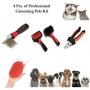 LUVpet CPC 4 Pcs. Impressive Pet Grooming & Deshedding Tool Kit, Dog Deshedding Brushes, Safe Nail Clippers for Dogs, Cats, Effective Pet Nail Clippers and Trimmer for Dog & Cat with Long & Short Fur