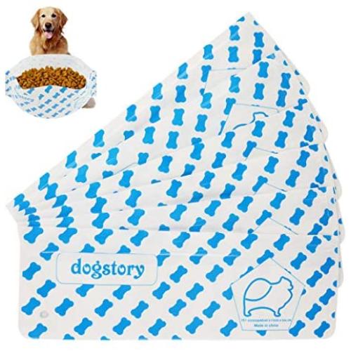 lunaoo Portable Collapsible Dog Bowl, Travel Folding Water and Food Slim Bowl for Traveling, Camping, Hiking, Walking, 6 PCS