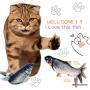 Moving Cat Kicker Fish Toy 11'' Realistic Plush Interactive Flopping Wiggle Catnip Toys for Indoor Cats, Motion Sensor Dancing Flip Fish Cat Toy with Catnip Bell Spring Fun Kitten Toy Kitty Exercise