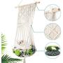 HIPIPET Cat Hammock Bed with 2 Cushions Tapestry Swing Bed Macrame Cotton Rope Cat Window Perch Wall Hanging Cat Bed for Indoor Cats Sleeping