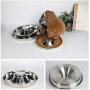 King International Stainless Steel Dog Bowl 3 Puppy Litter Food Feeding Weaning|SilverStainless Dog Bowl Dish| Set of 3 Pieces | 29 cm - for Small/Medium/Large Dogs, Pets Feeder Bowl and Water Bowl