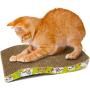 SunGrow Scratcher Toy for Cats Meow Scratch Board with a Curved Wave Design - Satisfy Your kittys Natural Scratching Instinct - Save Your Furniture - Made of Environmental Friendly Material