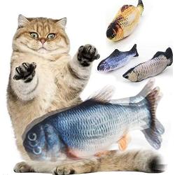 ZHMCJL Moving Cat Kicker Fish Toy,Realistic Flopping Fish,Wiggle Fish Catnip Toys,Motion Kitten Toy,Cat Exercise,Funny Interactive Pets Pillow Chew Bite Kick Supplies for Cat Kitten Kitty (Catfish)