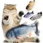 ZHMCJL Moving Cat Kicker Fish Toy,Realistic Flopping Fish,Wiggle Fish Catnip Toys,Motion Kitten Toy,Cat Exercise,Funny Interactive Pets Pillow Chew Bite Kick Supplies for Cat Kitten Kitty (Catfish)
