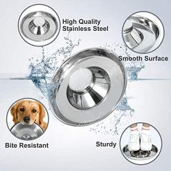 KASBAH Stainless Steel Dog Bowls for Puppy, 2 Pack Puppy Feeder Bowl for Feeding Food and Water Weaning Pet Feeder Bowl Water Bowl for Small Dogs/Cats/Pets