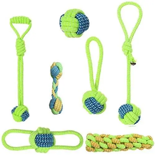 KATONGPET Dog Rope Toys 7 Pack - Toy for Pets, Puppy Teething Sturdy Cotton Chew Tug Ropes Indoor/Outdoor, Exercise Interactive Toys Set for Small-Medium Dogs KATONGPET Dog Rope Toys 7 Pack - Toy for Pets, Puppy Teething Sturdy Cotton Chew Tug Ropes Indoor/Outdoor, Exercise Interactive Toys Set for Small-Medium Dogs