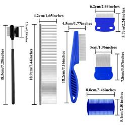 Aodaer 8 Pieces Tear Stain Remover Comb for Cats Dogs Multipurpose Tool for Pet Cat Dogs Removing Eye Mucus, Crust and Matted Fur Pets Grooming Comb Set with Storage Bag