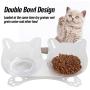 JOCHA Double Cat Bowl with Raised Stand,15°Tilted Platform Cat Feeders Food and Water Bowls,Reduce Neck Pain for Cats and Small Dogs
