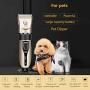 Dog Clippers, USB Rechargeable Cordless Dog Grooming Kit, Low Noise Electric Pets Hair Trimmers Shaver Shears with Comb Guides Scissors Nail Kits for Dogs, Cats and Rabbits