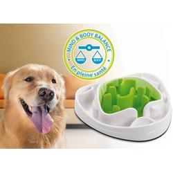 Interactive Food Maze Fun Slow Feeder Dog Bowl with 2 Interchangeable Mazes