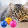 6 Pieces Cat Toy Balls with Jingle Bell, Catnip and LED Training Exercise Mouse Play Toy for Cat Balls, 3 Styles