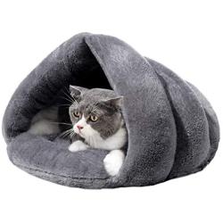 MeiLiMiYu Cozy Plush Cat Cave Tent Bed Self Warming Pet Bed Washable Portable Sleeping Bag for Indoors Cats and Puppy