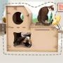 Cat Tree Climbing Frame, Double Ladder Cardboard Cat House, Removable, Foldable, Strong and Stable, Comfortable and Durable - for Kittens, Puppies, Rabbits