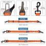 AUTOWT Dog Seat Belt, Upgrade 2 in 1 Latch Bar Attachment Dog Car Seatbelt Metal Buckle Elastic Bungee Buffer Reflective Nylon Belt Tether Connect to Dog Harness for Pet Safety