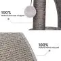 Happi N Pets Premium All in One Cat Posts and Scratchers, Scratching Posts for Indoor Cats with Arch Scratching Pad & Big Soft Cat Bed, Comfortable for Adult Cats & Kittens, Space Saver, Grey