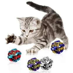 Sungrow Mylar Crinkle Balls for Cats, Soft, Lightweight & Fun Toy for Both Kittens & Grown-up Cats, Shiny & Stress Buster Toy, Interesting Crinkly Sounds, Safe for Your Kitty, 24 Pcs