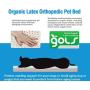 Shredded Certified Organic Latex Orthopedic Pet Bed 40'' X 34'' X 3'' (Large, Blue Denim Color with Fleece Top)