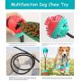 Dog Chew Toy Suction Cup Interactive Dog Toys Pet Molar Bite Toy Interactive Pull Rope Chew Rope with Squeaky Toys Ball, Dog Toothbrush Dog Toys for Aggressive Chewers (Red Blue)