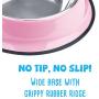 Weebo Pets Pink Stainless Steel No-Tip Food Bowls - Choose Your Size, 4-Ounce to 72-Ounce