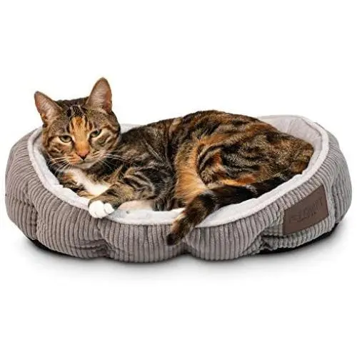 Simple Sleeper Self Warming Cute Calming Cat Bed With Ultra Soft Luxury Plush Including Refillable Catnip Pouch - Perfect for Indoor Cats Simple Sleeper Self Warming Cute Calming Cat Bed With Ultra Soft Luxury Plush Including Refillable Catnip Pouch - Perfect for Indoor Cats