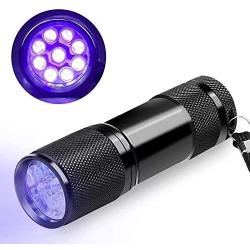 PUYEOLEN 6 Pack UV Ultra Violet Blacklight 9 LED Flashlight Torch Light Outdoors,Pet Stains and Bed Bug Detector,Pet Urine Detector for Dog Urine,Dog Urine Remover