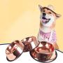 Stainless Steel Dog Bowl, Rose Gold pet Bowl, Non-Slip cat Food Dog Bowl 895ML, Suitable for All Types of Pets